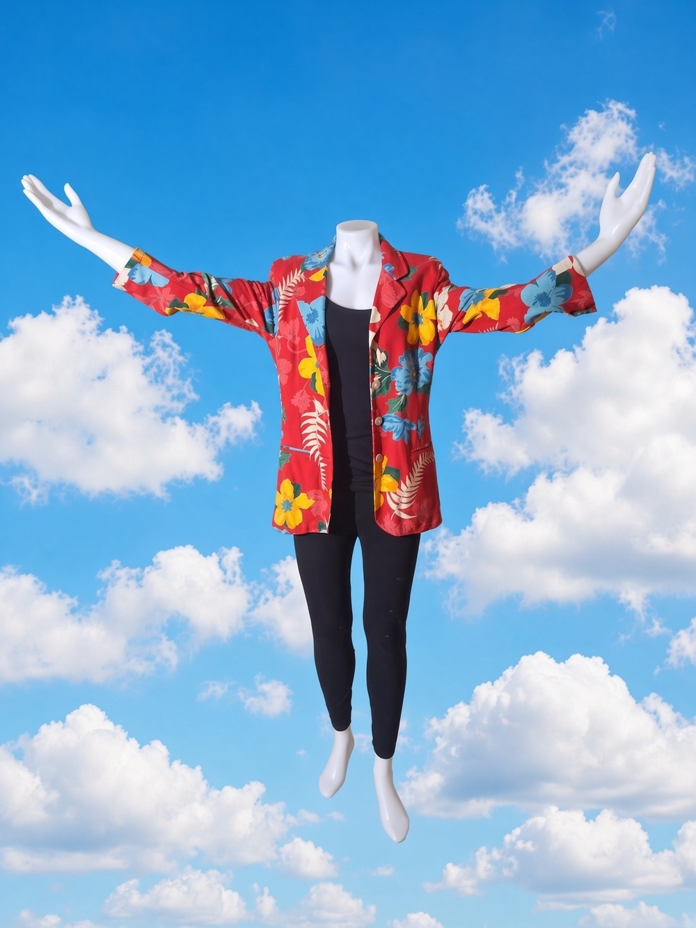 Johnny Lambs Floral Tropical Pique Blazer Jacket Red IT 44 Small Statement